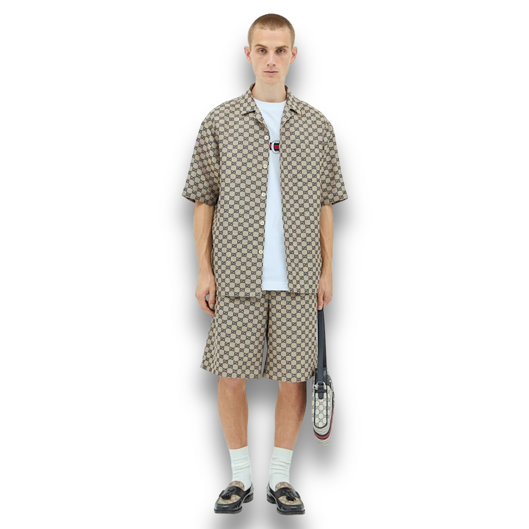 Gucci Linen Blend Canvas Shorts