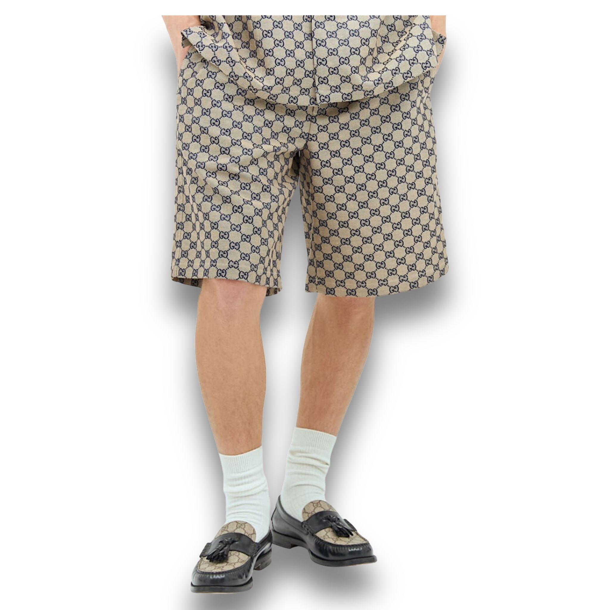 Gucci Linen Blend Canvas Shorts