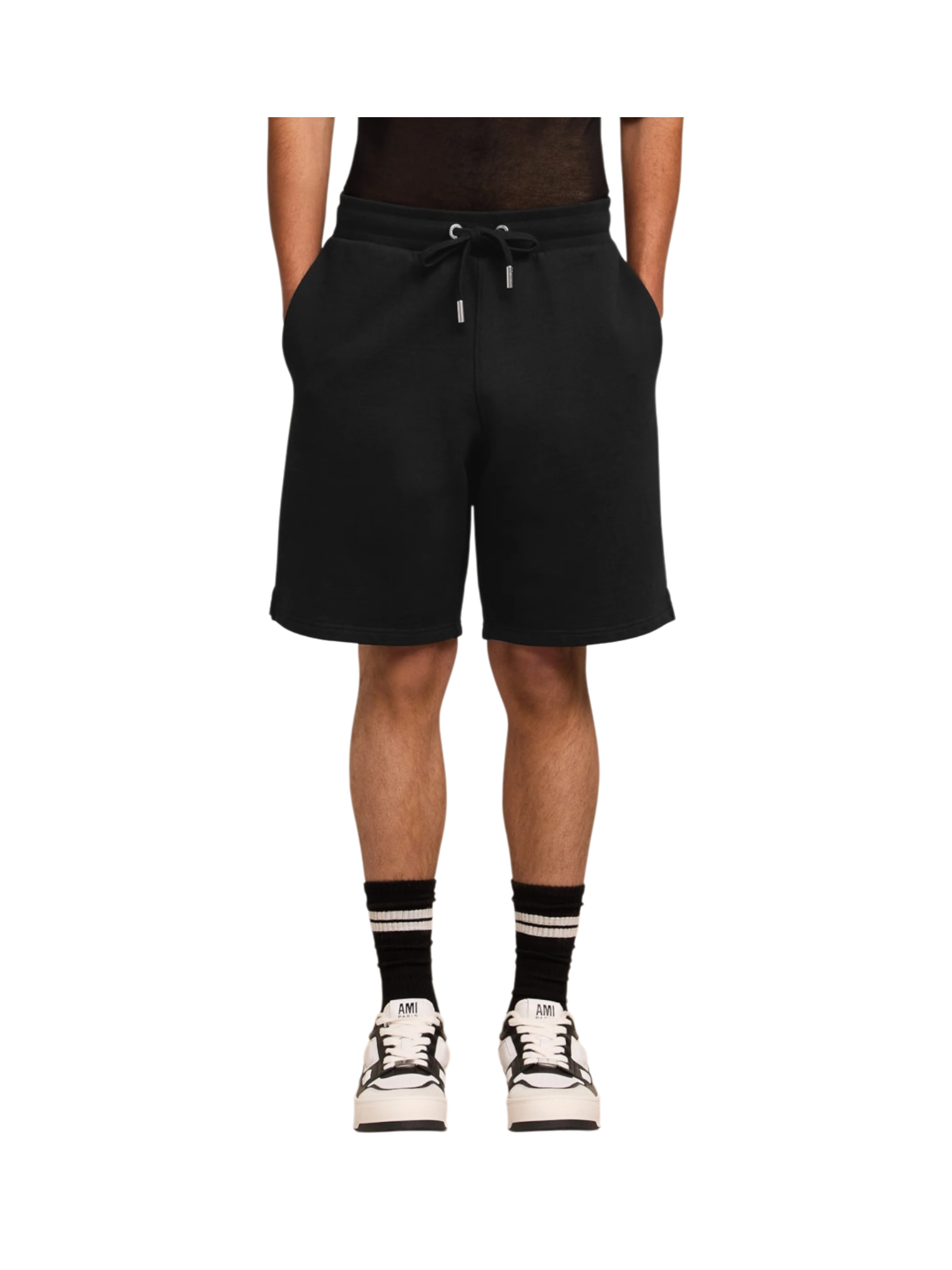 AMI Paris Black Ami de Coeur Shorts
