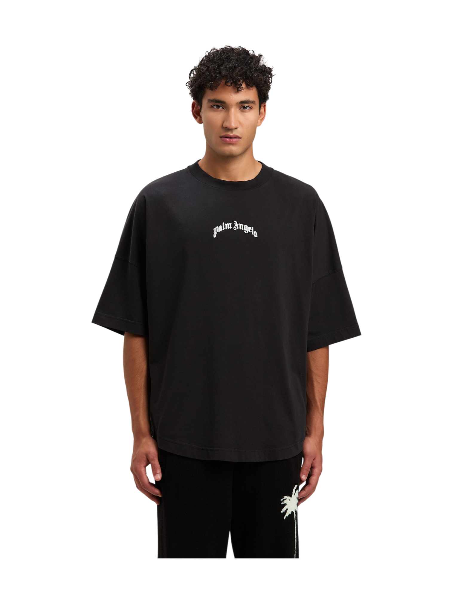 Palm Angels Curved Logo Over Tee